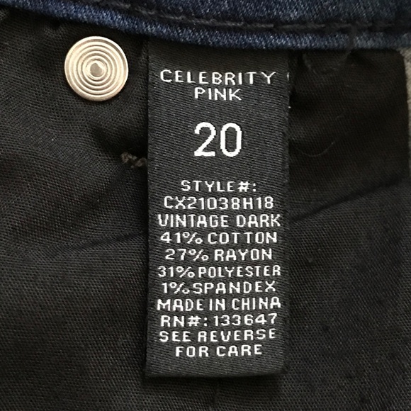 CELEBRITY PINK High Rise Ankle Skinny Jeans Vintage Dark Women’s Plus Size 20 - Picture 8 of 16